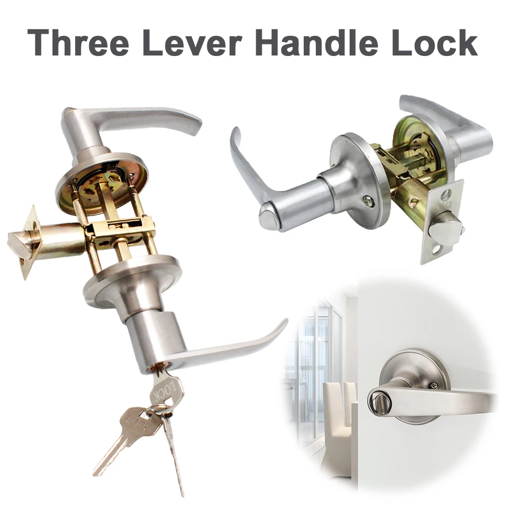 Door Knob Replacement - Door Lever Lock Stainless Steel Locking