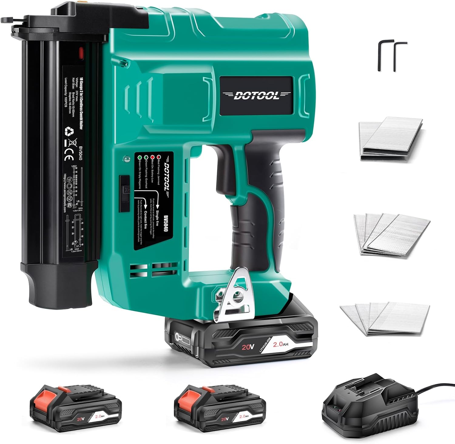 Home Improvement Brad - Battery-Powered Cordless Nail Gun, 2-in-1 Electric