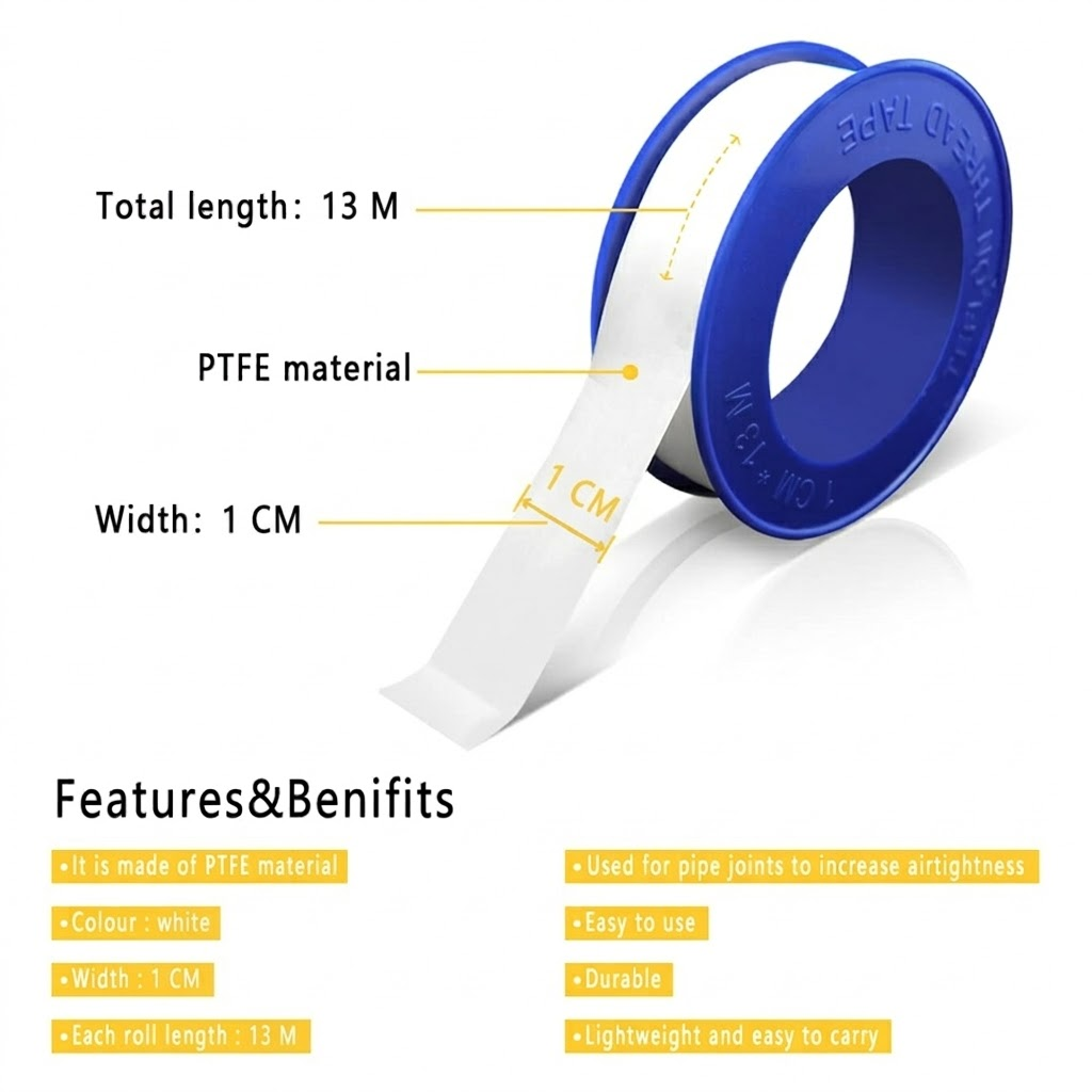 YITAPE 3/6 Rolls PTFE Thread S - огляд і ціна Plumbing Tape Ptfe