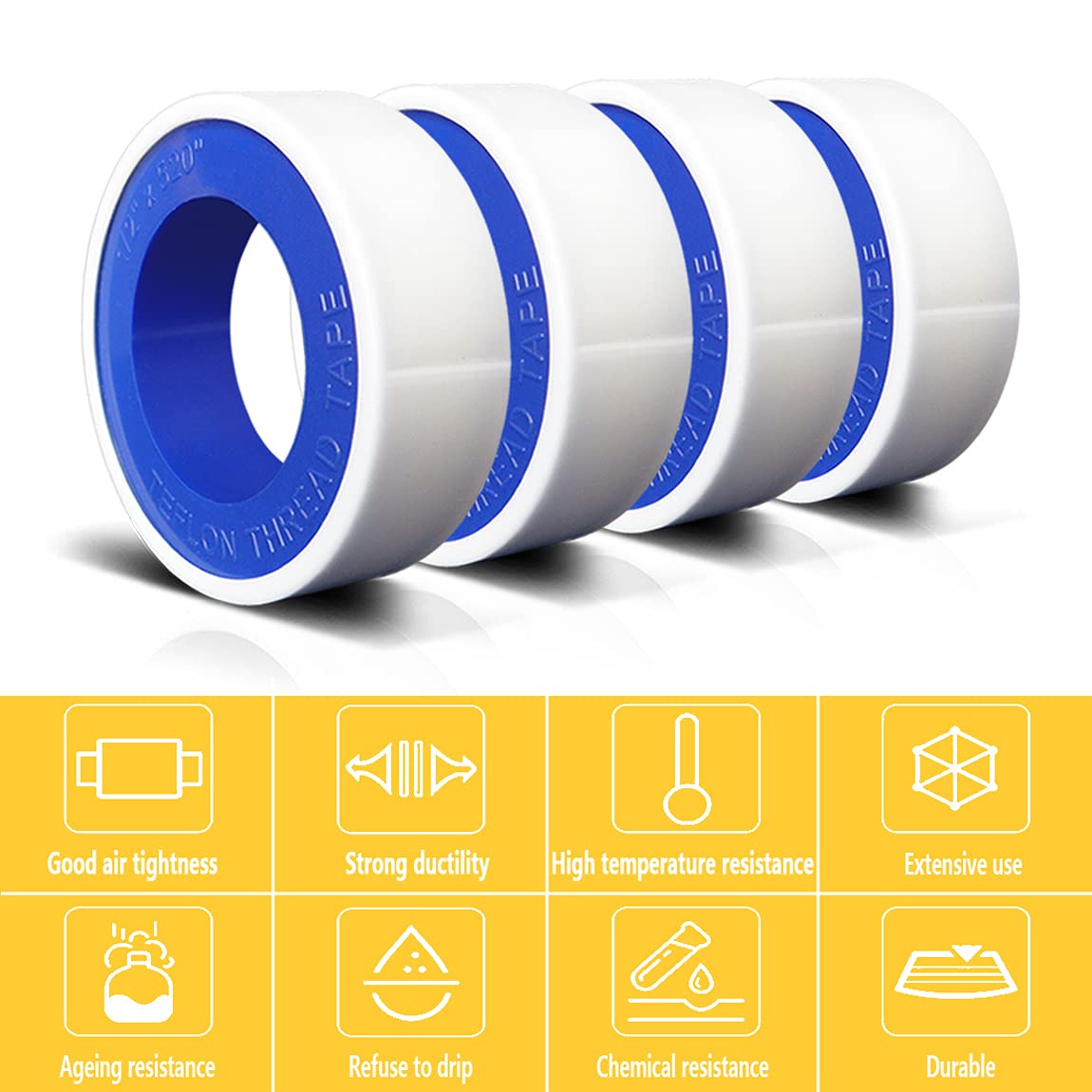 YITAPE 3/6 Rolls PTFE Thread S - огляд і ціна Plumbing Tape Ptfe